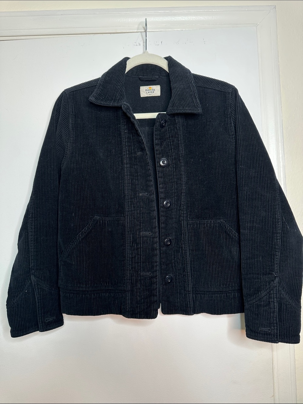 Madewell Black Corduroy Button-Front Jacket